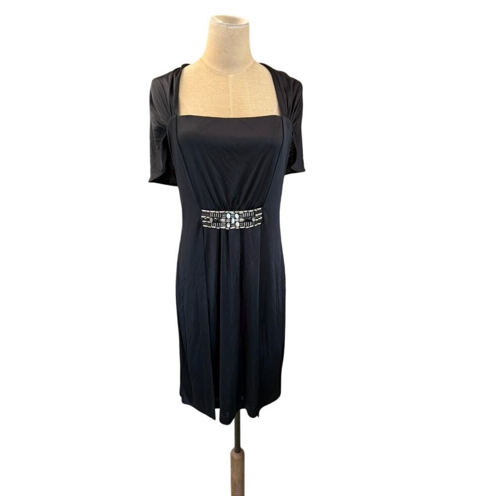 NWT! "MARC‎ BOUWER GLAMIT" Sexy Little Black Dress SZ 8 MSRP-495.00 SMALL SNAG!